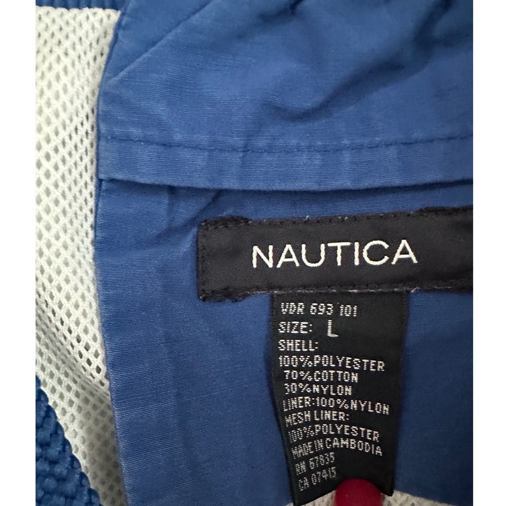 Nautica Mens Blue Marlin Ocean Print Swim Trunks Mesh Liner Size Large EUC - Picture 3 of 6